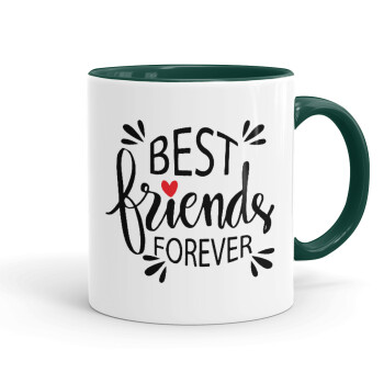 Best Friends forever, Κούπα χρωματιστή πράσινη, κεραμική, 330ml