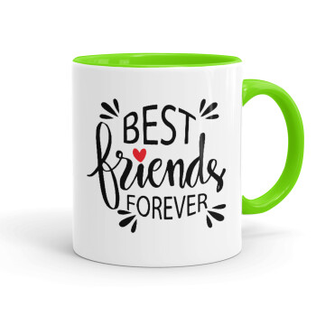 Best Friends forever, Mug colored light green, ceramic, 330ml
