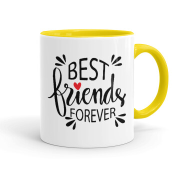 Best Friends forever, Mug colored yellow, ceramic, 330ml