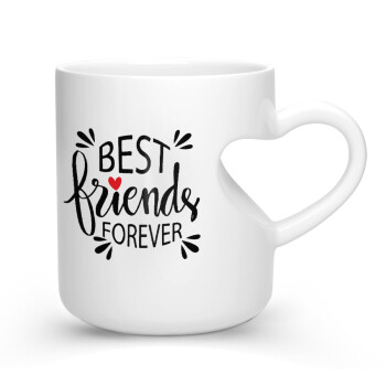 Best Friends forever, Κούπα καρδιά λευκή, κεραμική, 330ml