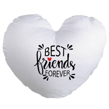 Best Friends forever, Μαξιλάρι καναπέ καρδιά 40x40cm περιέχεται το  γέμισμα
