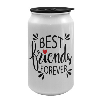 Best Friends forever, Κούπα ταξιδιού μεταλλική με καπάκι (tin-can) 500ml
