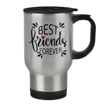 Best Friends forever, Stainless steel travel mug with lid, double wall 450ml