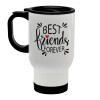 Best Friends forever, Stainless steel travel mug with lid, double wall (warm) white 450ml