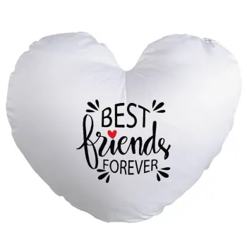Best Friends forever, Μαξιλάρι καναπέ καρδιά 40x40cm περιέχεται το  γέμισμα