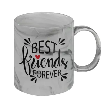 Best Friends forever, Mug ceramic marble style, 330ml