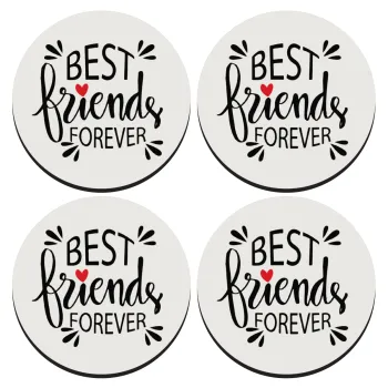 Best Friends forever, ΣΕΤ 4 Σουβέρ ξύλινα στρογγυλά (9cm)