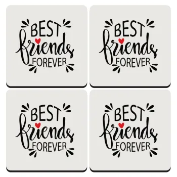 Best Friends forever, ΣΕΤ 4 Σουβέρ ξύλινα τετράγωνα (9cm)