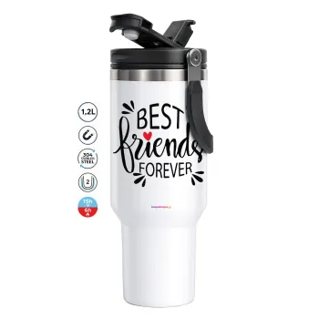 Best Friends forever, Mega Tumbler με καπάκι, διπλού τοιχώματος (θερμό) 1,2L