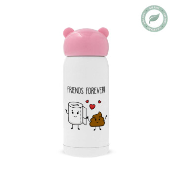 Friends forever, Ροζ ανοξείδωτο παγούρι θερμό (Stainless steel), 320ml