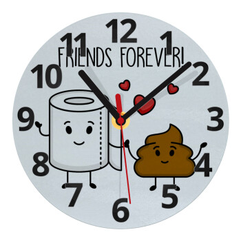 Friends forever, Ρολόι τοίχου γυάλινο (20cm)