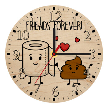 Friends forever, Ρολόι τοίχου ξύλινο plywood (20cm)