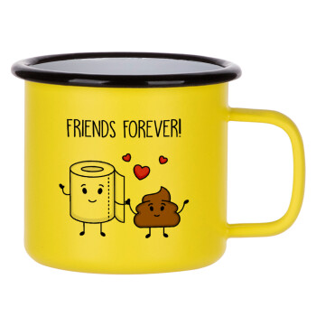 Friends forever, Κούπα Μεταλλική εμαγιέ ΜΑΤ Κίτρινη 360ml