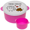 Friends forever, ΡΟΖ παιδικό δοχείο φαγητού (lunchbox) πλαστικό (BPA-FREE) Lunch Βox M16 x Π16 x Υ8cm