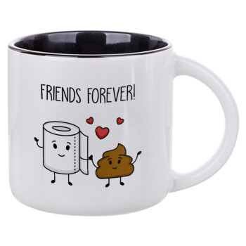 Friends forever, Κούπα κεραμική 400ml Λευκή/Μαύρη