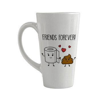 Friends forever, Κούπα κωνική Latte Μεγάλη, κεραμική, 450ml