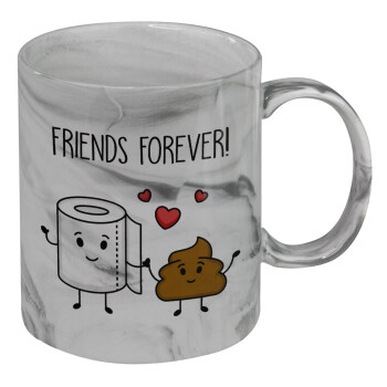 Friends forever, Mug ceramic marble style, 330ml