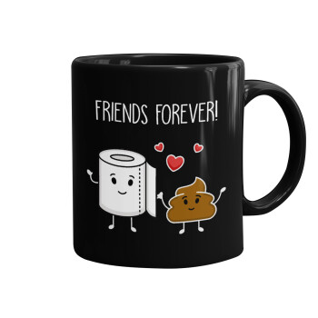 Friends forever, Mug black, ceramic, 330ml