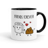 Friends forever, Mug colored black, ceramic, 330ml