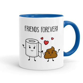 Friends forever, Mug colored blue, ceramic, 330ml