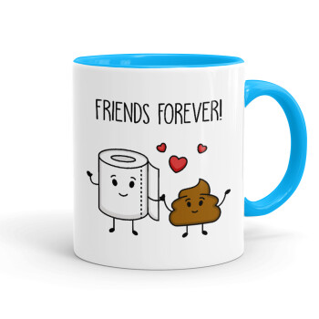 Friends forever, Mug colored light blue, ceramic, 330ml