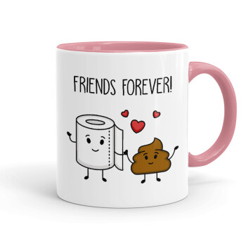 Friends forever, Mug colored pink, ceramic, 330ml
