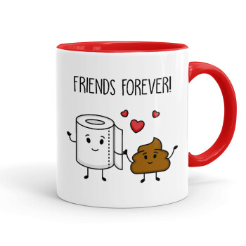 Friends forever, Mug colored red, ceramic, 330ml