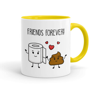 Friends forever, Mug colored yellow, ceramic, 330ml