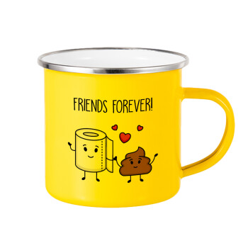 Friends forever, Κούπα Μεταλλική εμαγιέ Κίτρινη 360ml