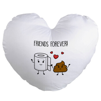 Friends forever, Μαξιλάρι καναπέ καρδιά 40x40cm περιέχεται το  γέμισμα