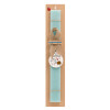 Easter Set, wooden keychain & aromatic flat Easter candle (30cm) (TURQUOISE)