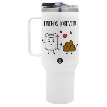 Friends forever, Mega Tumbler με καπάκι, διπλού τοιχώματος (θερμό) 1,2L