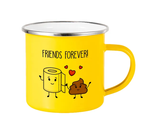 Friends forever — Yellow Enamel Metallic Cup 360ml