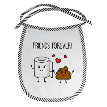 Friends forever, Σαλιάρα μωρού αλέκιαστη με κορδόνι Μαύρη