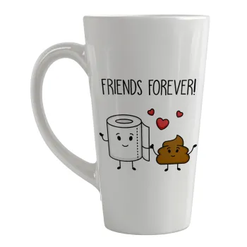 Friends forever, Κούπα κωνική Latte Μεγάλη, κεραμική, 450ml