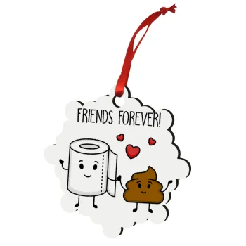 Friends forever, Στολίδι Χριστουγεννιάτικο στολίδι snowflake ξύλινο 7.5cm