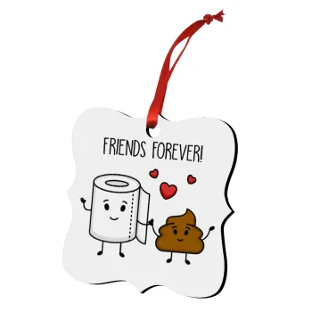 Friends forever, Στολίδι Χριστουγεννιάτικο στολίδι polygon ξύλινο 7.5cm