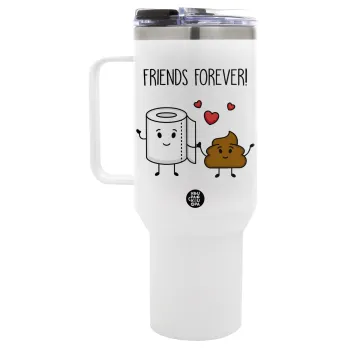 Friends forever, Mega Tumbler με καπάκι, διπλού τοιχώματος (θερμό) 1,2L