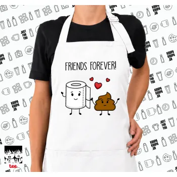 Friends forever, Ποδιά μακριά Σεφ ολόσωμη με τσέπες white (ΕΝΗΛΙΚΩΝ)