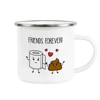 Friends forever, Κούπα Μεταλλική εμαγιέ λευκη 360ml
