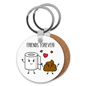 Friends forever, Μπρελόκ Ξύλινο στρογγυλό MDF Φ5cm
