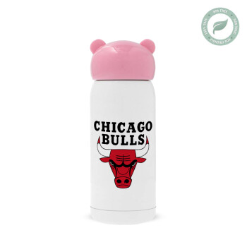 Chicago Bulls, Ροζ ανοξείδωτο παγούρι θερμό (Stainless steel), 320ml