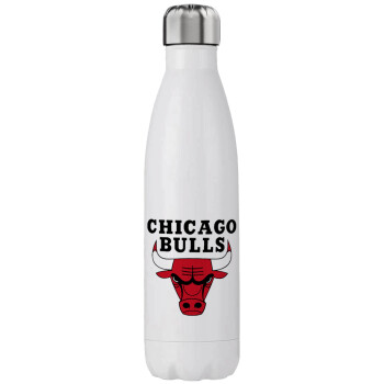 Chicago Bulls, Μεταλλικό παγούρι θερμός (Stainless steel), διπλού τοιχώματος, 750ml