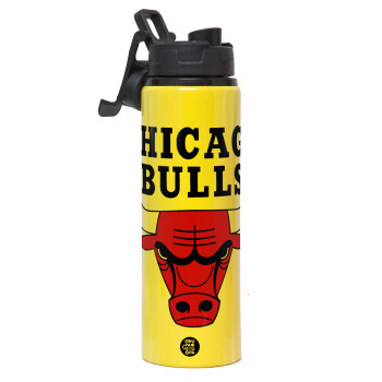 Chicago Bulls, Μεταλλικό παγούρι νερού με καπάκι ασφαλείας, αλουμινίου 850ml