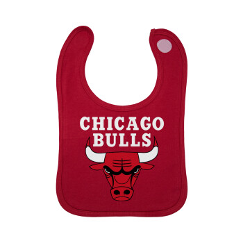 Chicago Bulls, Σαλιάρα με Σκρατς Κόκκινη 100% Organic Cotton (0-18 months)