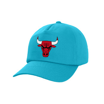 Chicago Bulls, Καπέλο παιδικό Baseball, 100% Βαμβακερό Twill, Γαλάζιο (ΒΑΜΒΑΚΕΡΟ, ΠΑΙΔΙΚΟ, UNISEX, ONE SIZE)