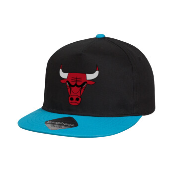 Chicago Bulls, Καπέλο παιδικό Flat Snapback, Μαύρο/Μπλε (100% ΒΑΜΒΑΚΕΡΟ, ΠΑΙΔΙΚΟ, UNISEX, ONE SIZE)