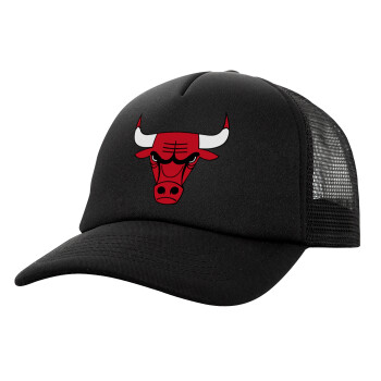 Chicago Bulls, Καπέλο Soft Trucker με Δίχτυ Μαύρο 