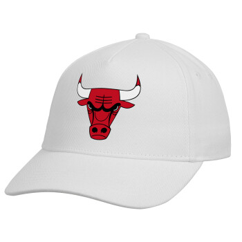 Chicago Bulls, Καπέλο παιδικό Baseball, 100% Βαμβακερό, Λευκό