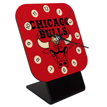 Chicago Bulls, Quartz Table clock in natural wood (10cm)